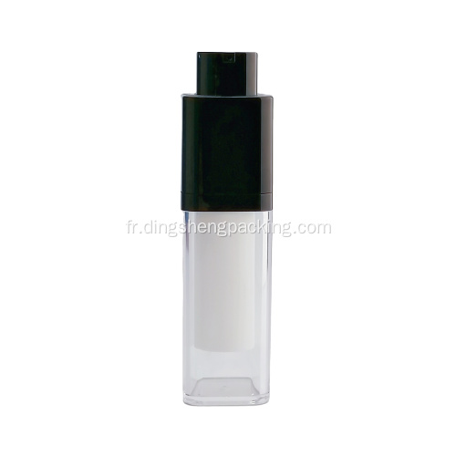 Faites pivoter la bouteille cosmétique airless à double paroi blanche bouteille de pompe airless pour une utilisation personnelle de soins de la peau